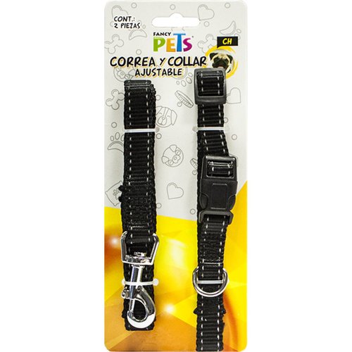 Fancy Pets Collar y Correa para Perro de Nylon ajustable con Bandas reflejantes Chica