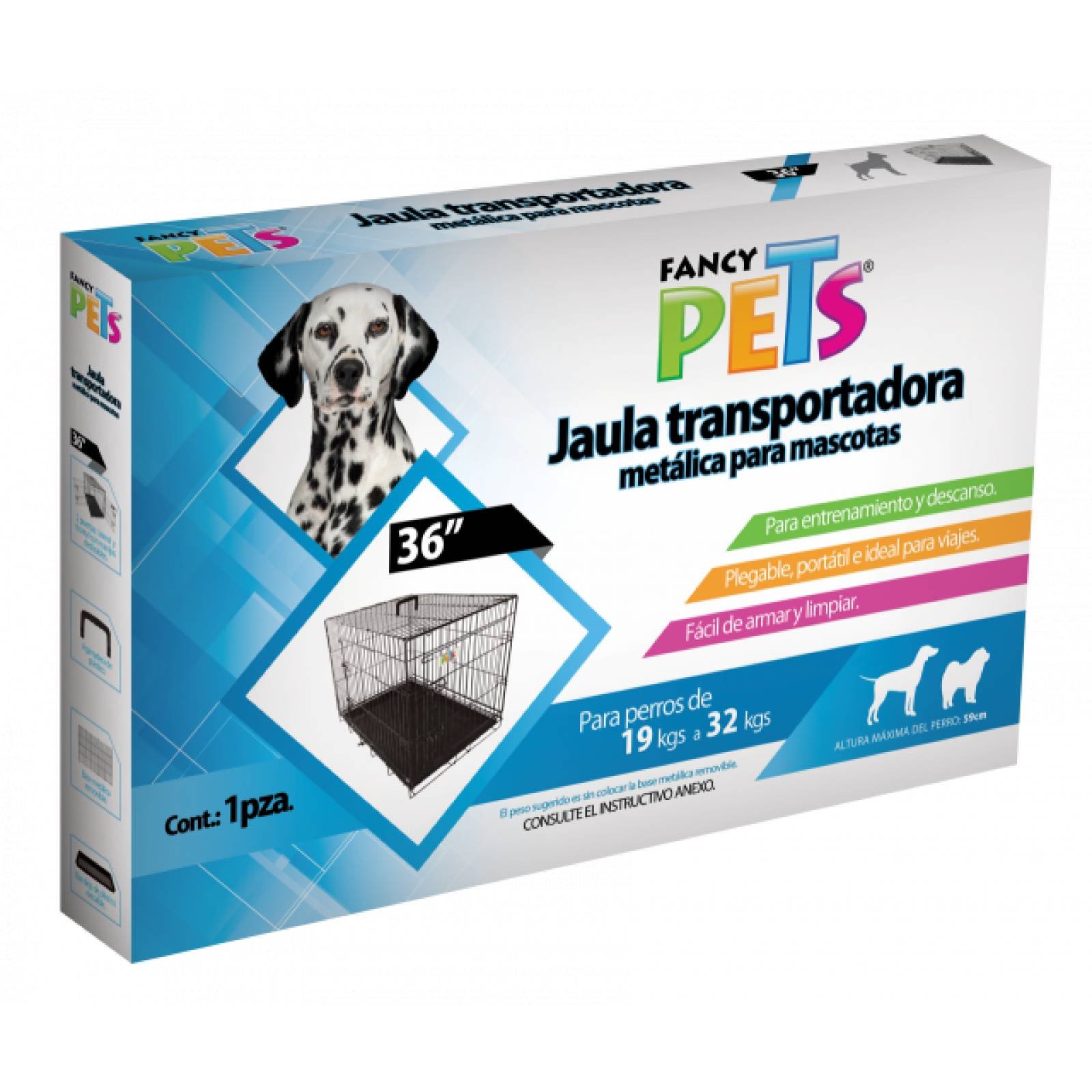 Fancy Pets Jaula Metalica Plegable para Mascota 36"