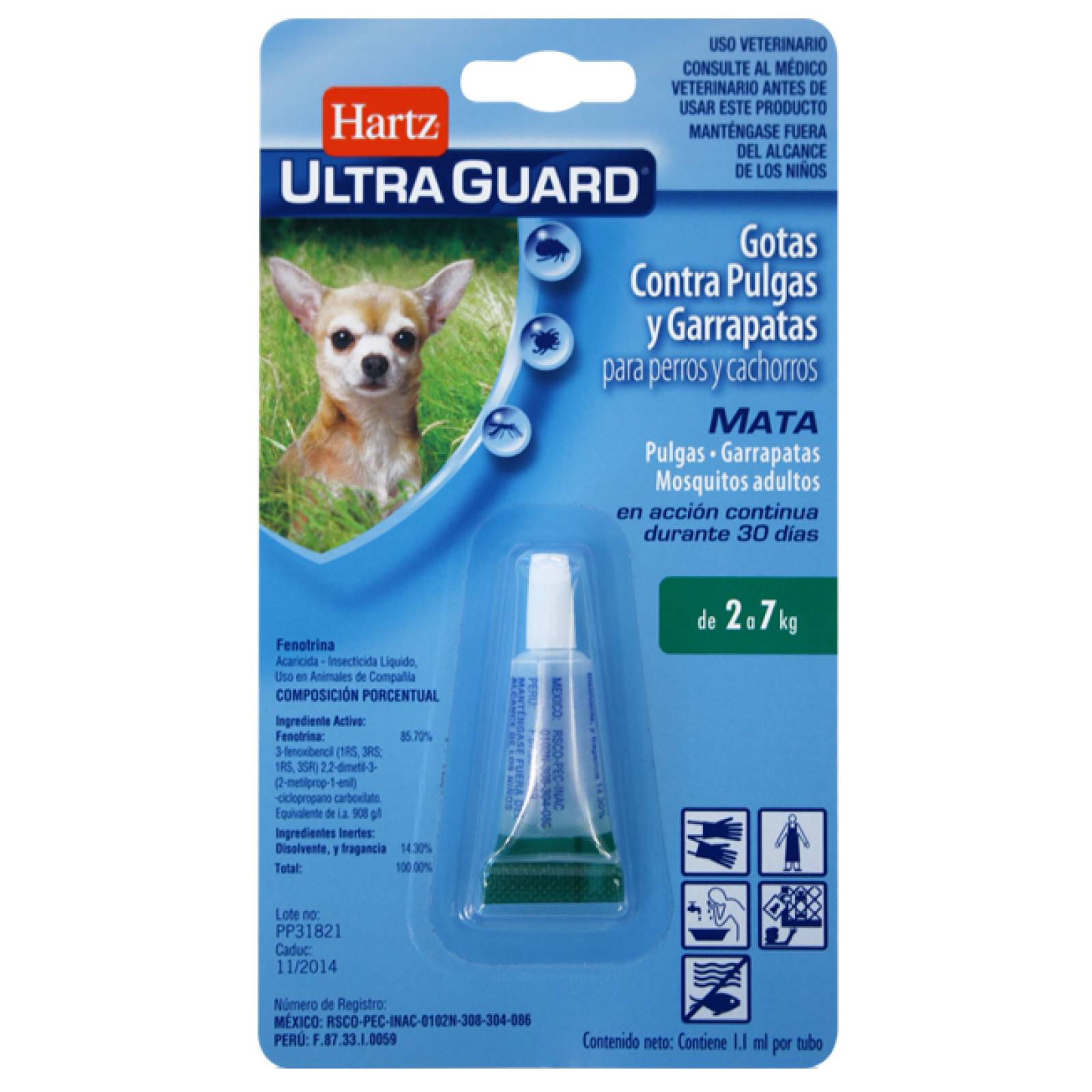Hartz Ultraguard Pipeta Antipulga para Perro 2-7 kg
