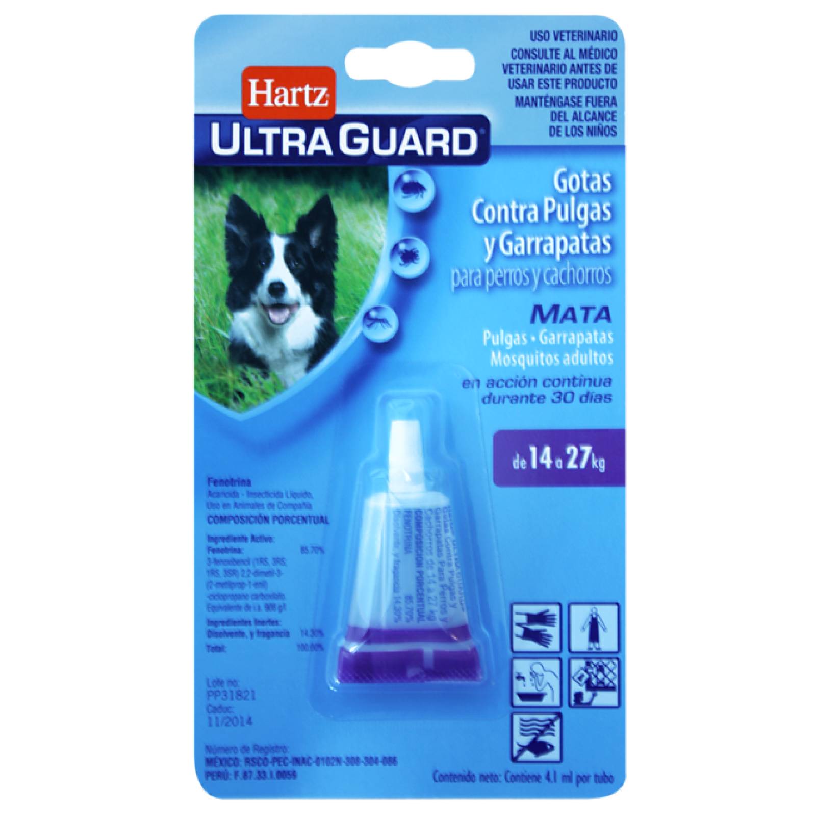Hartz Ultraguard Pipeta Antipulga para Perro 14-27 kg