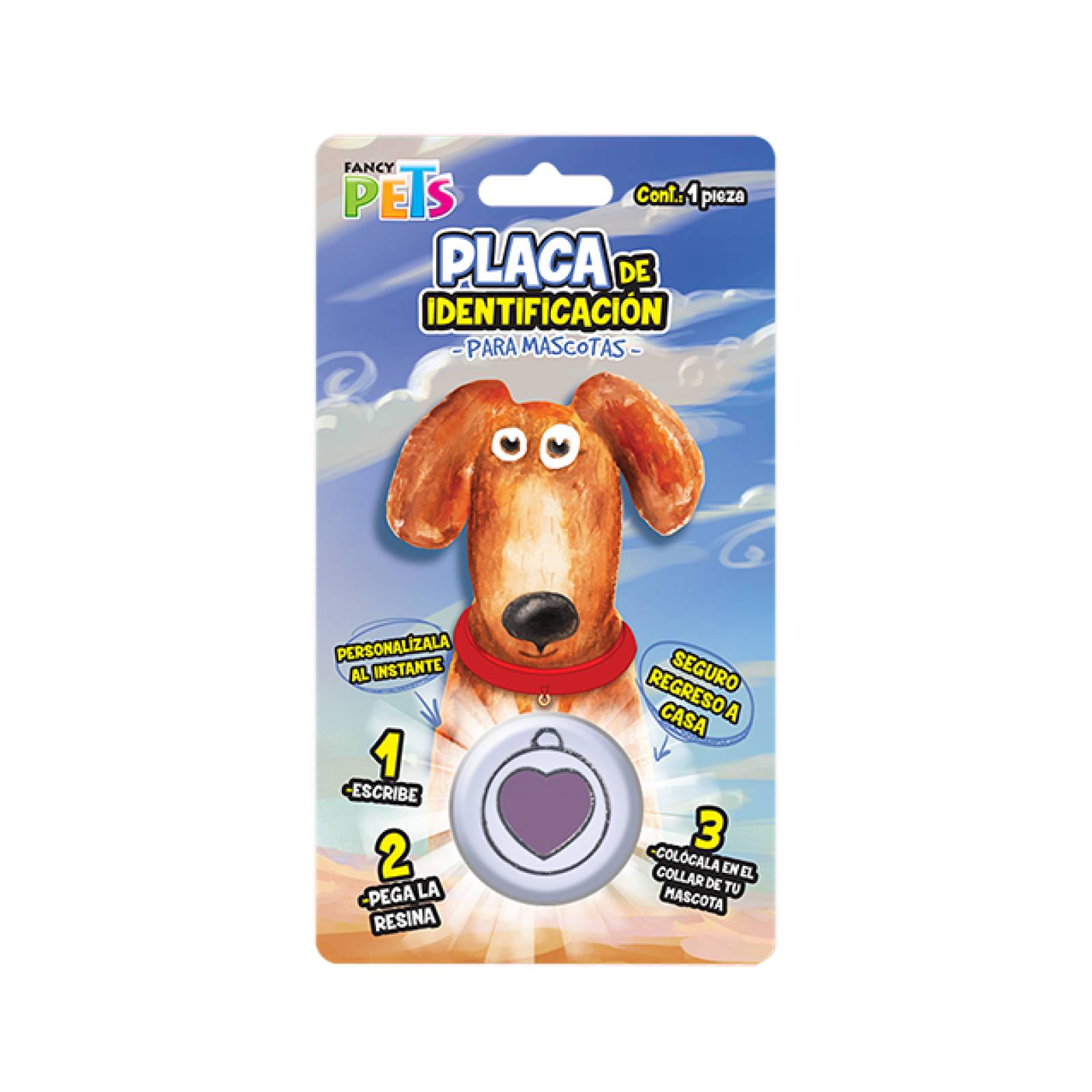 Fancy Pets Placa para Mascota forma de Corazon en Circulo 1 pz