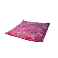 Fancy Pets Tapete Para Perro Flannel Con Bies Hueso-Huellas Fiusha 75X75 Cm