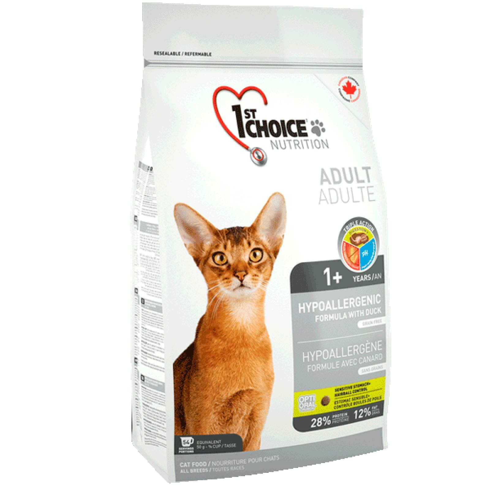 1st Choice Alimento para Gato Adulto Hipoalegenico Libre de granos formula de pato 350 kg