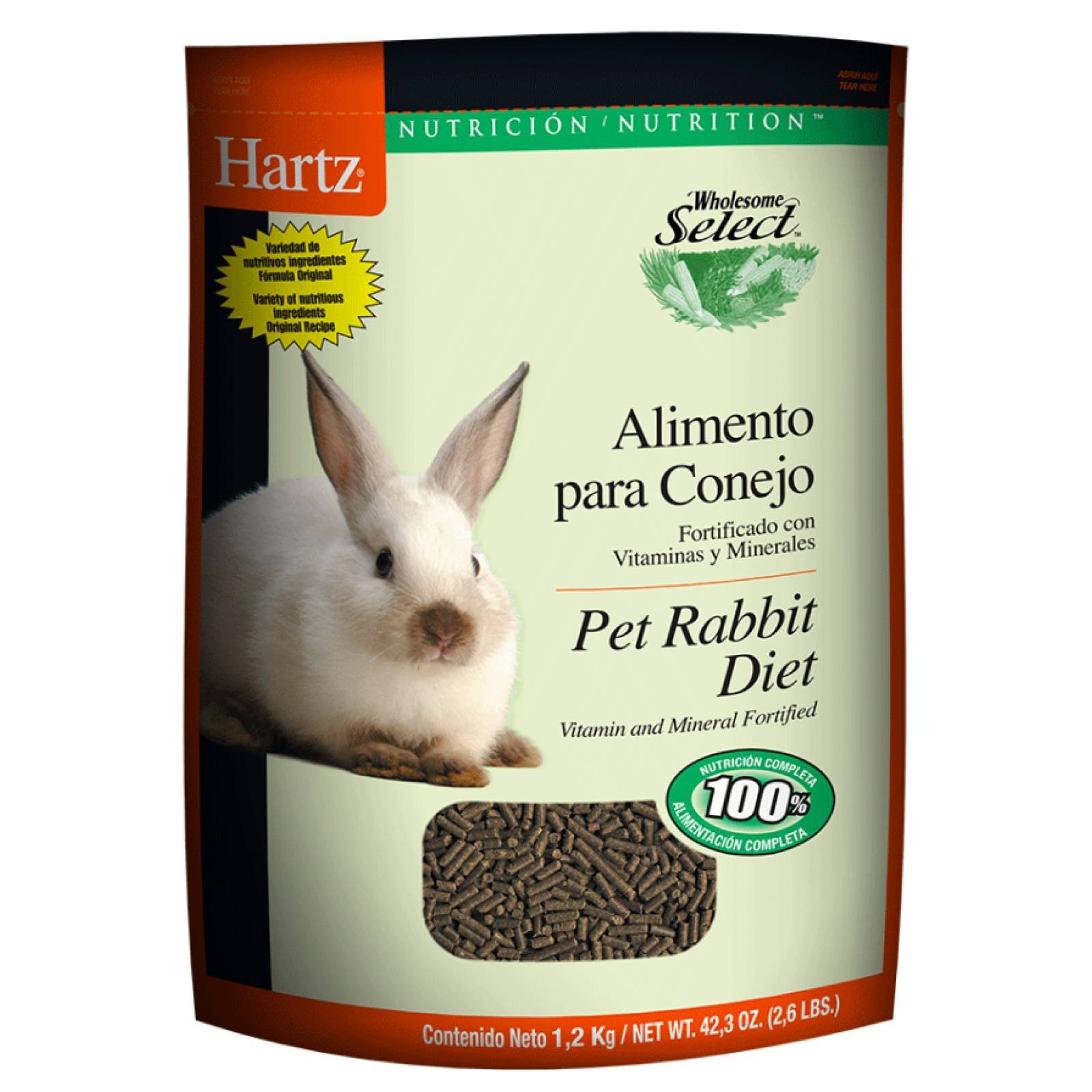 Hartz Dieta para conejo, fortificada con vitaminas y minerales 1.2 kg