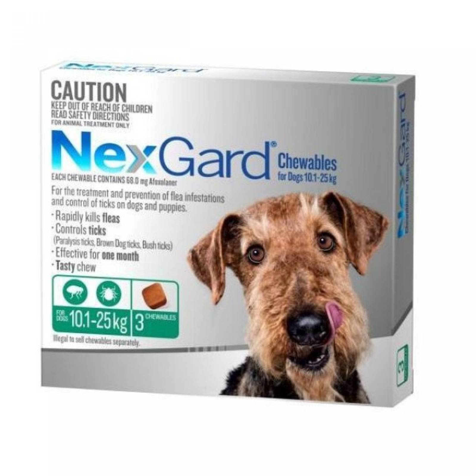 NexGard L Ectoparasiticida Perro gde 10-25 kg 3 tab. masticable