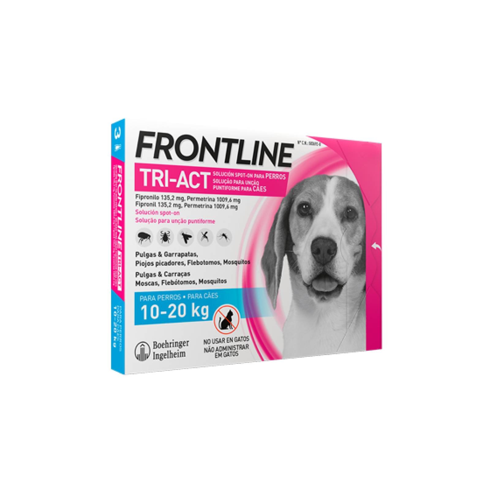 Frontline Tri-act Antiparasitario para Perro M (10-20 KG) 1 pipeta