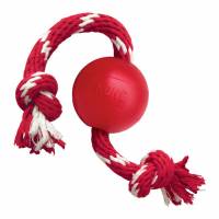 Kong Ball Juguete Para Perro Pelota Con Soga Ch Rojo