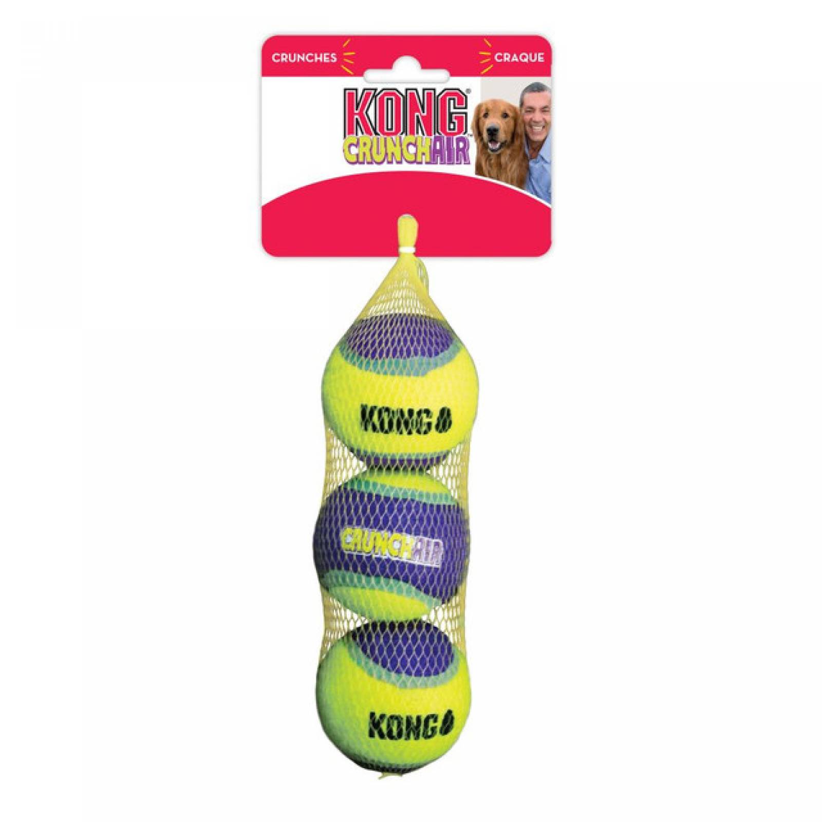 Kong Crunchair juguete para perro Pelotas crujientes Ch 3 pzas
