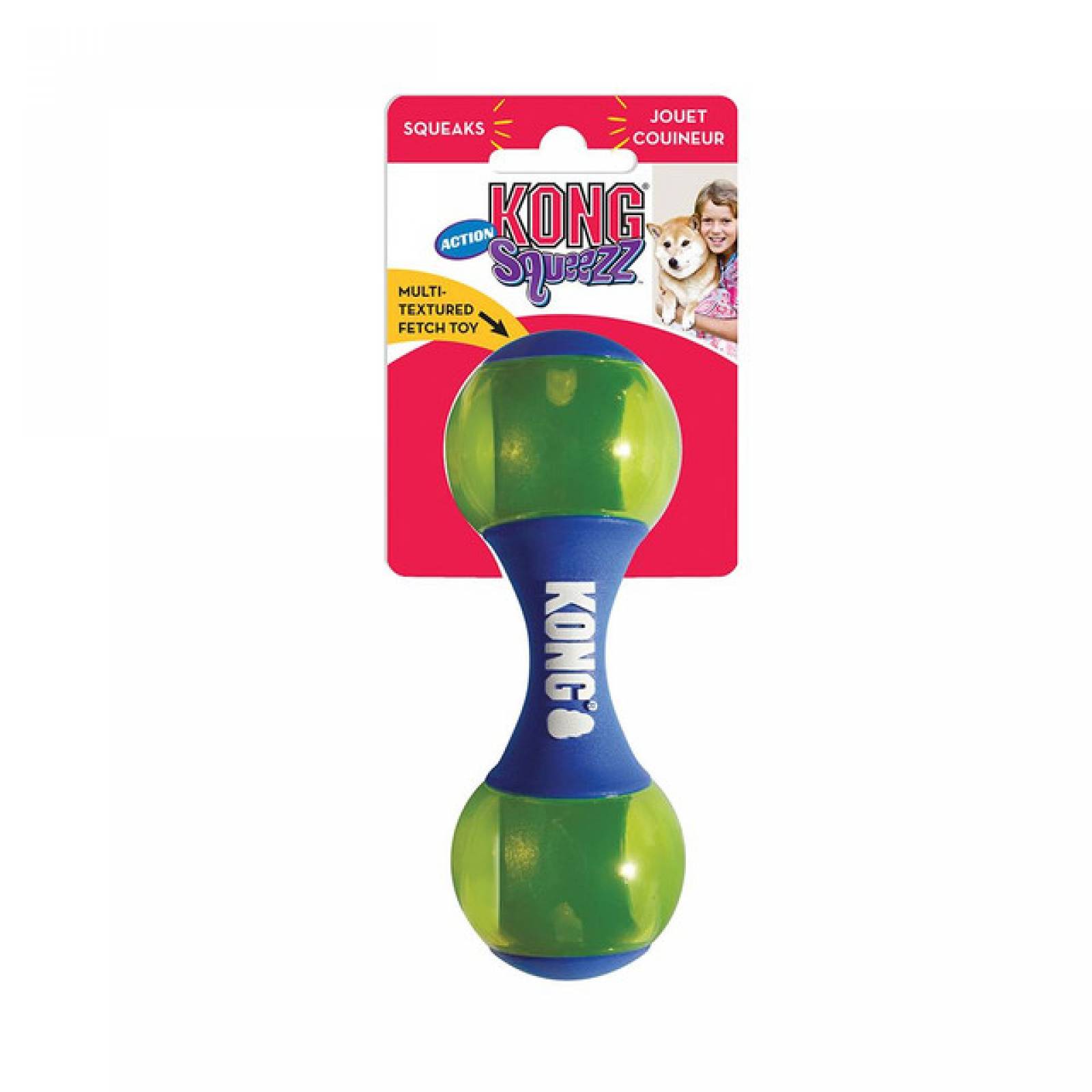 Kong juguete para perro pesa Squeezz Action Azul Med