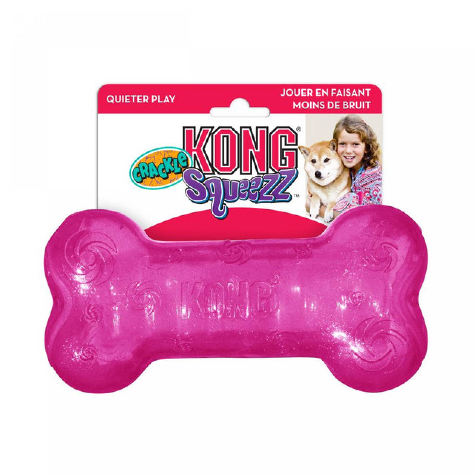 Kong juguete para perro Hueso Squeezz Crackle Med