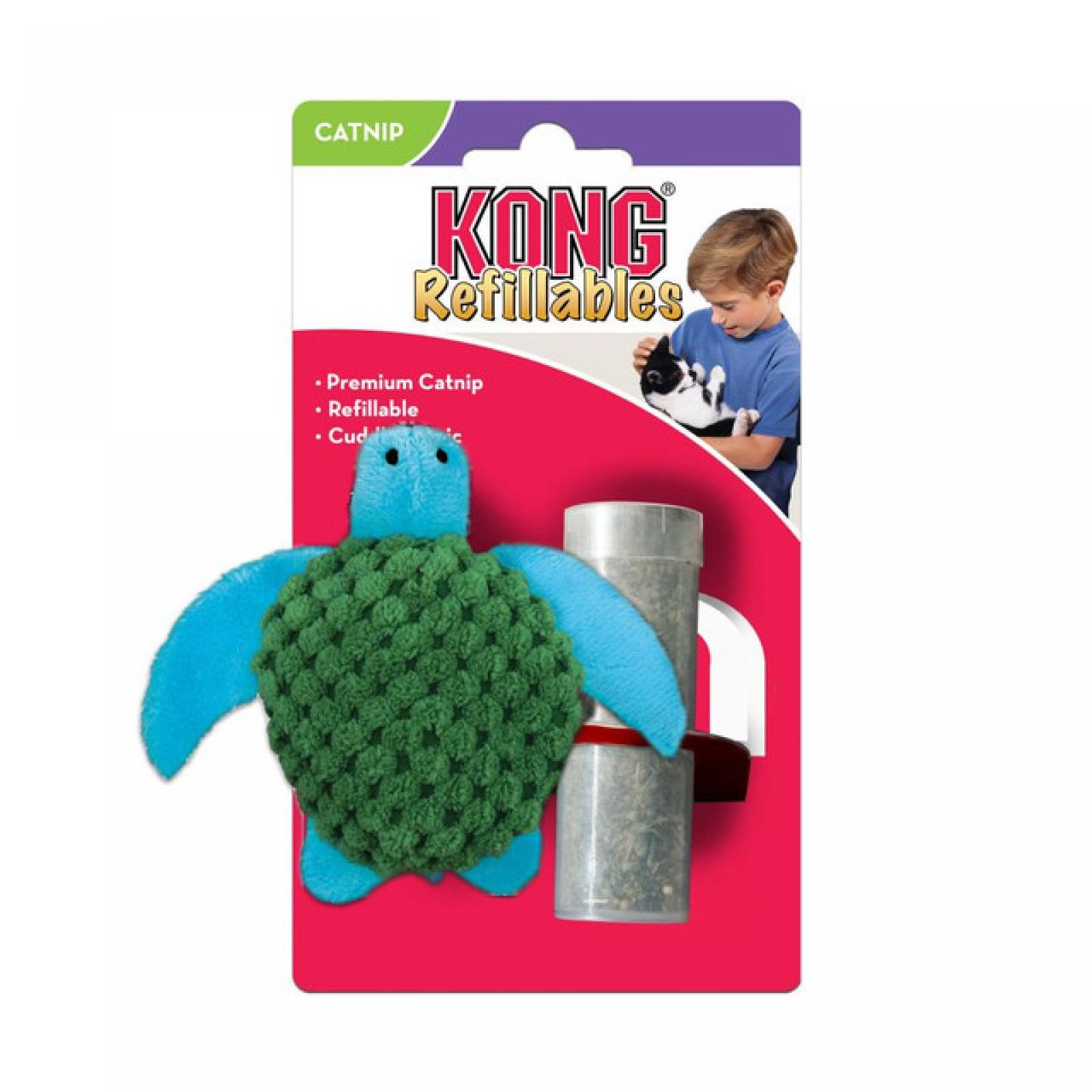 Kong juguete para Gato Tortuga refilable con catnip