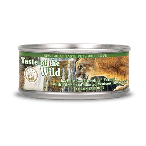 Taste of the Wild Alimento Humedo para Gato Adulto Rocky Mountain de Venado asado y Salmon ahumado Lata 3 oz.