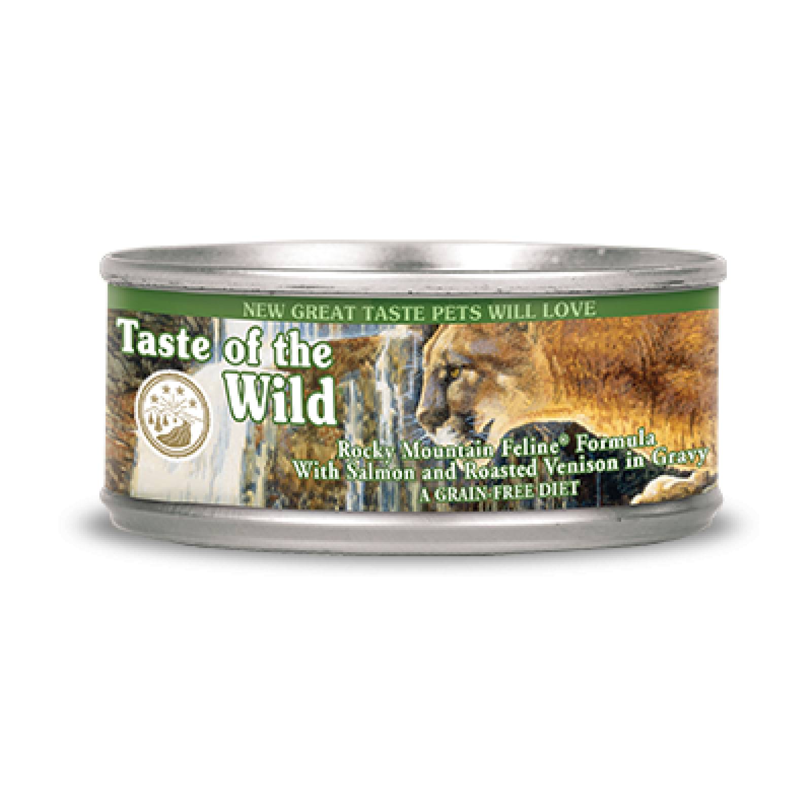 Taste of the Wild Alimento Humedo para Gato Adulto Rocky Mountain de Venado asado y Salmon ahumado Lata 5.5 oz.