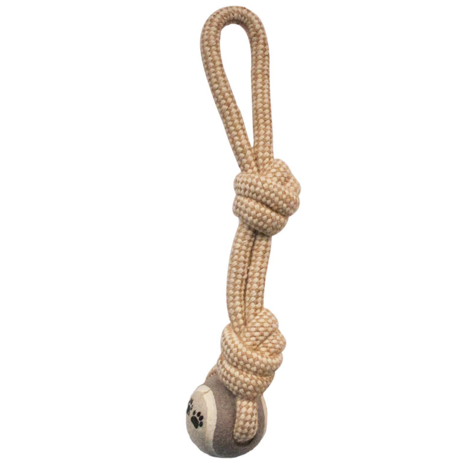 Naturance Juguete para Perro Cuerda doble Nudo con Pelota de 35 cm