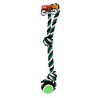 Fancy Pets Juguete Para Perro Nudo Doble Con Bola De Tenis 45 Cm