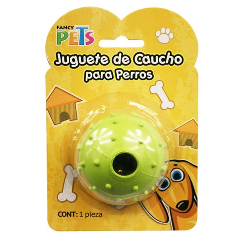 Fancy Pets Juguete para Perro Bola de Caucho con Cascabel de 6.5 cm