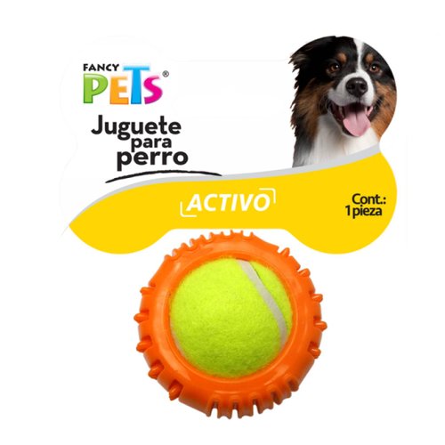 Fancy Pets Juguete para Perro Mordedera de Caucho con Pelota de Tenis