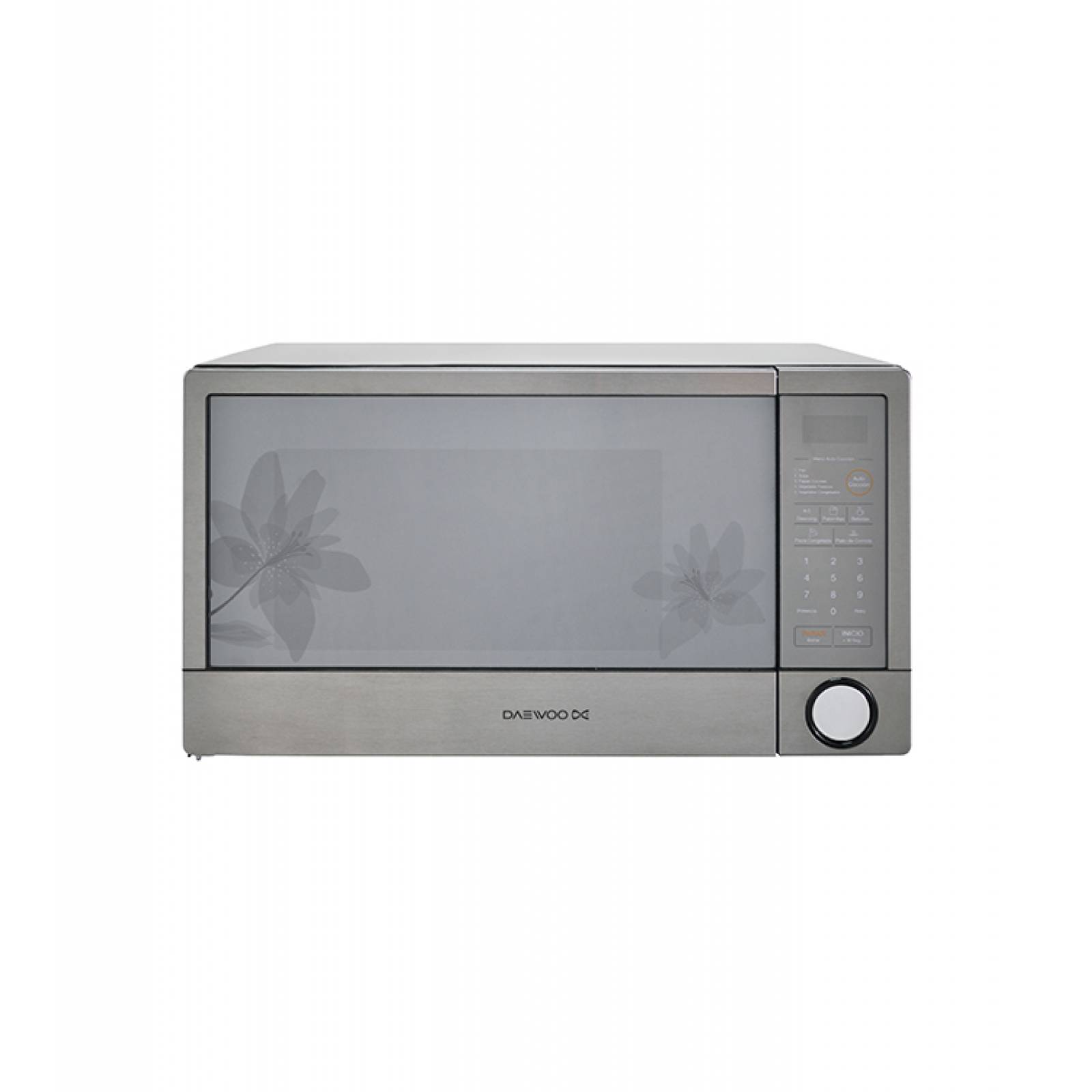 Horno De Microondas 1.1 Pies Acero Inoxidable Plateado Floral