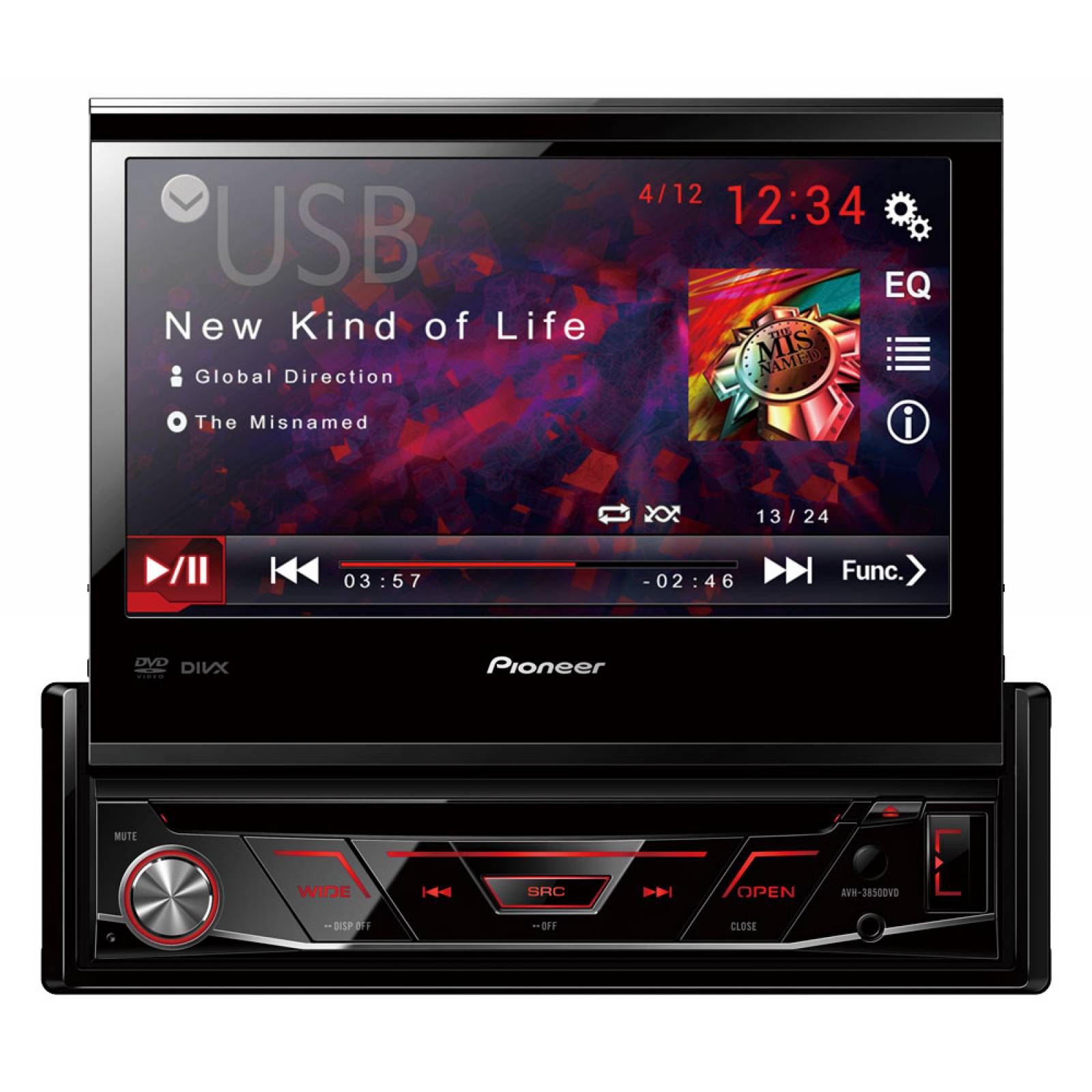 Autoestereo Con Pantalla Retractil Pioneer Avh-3850dvd