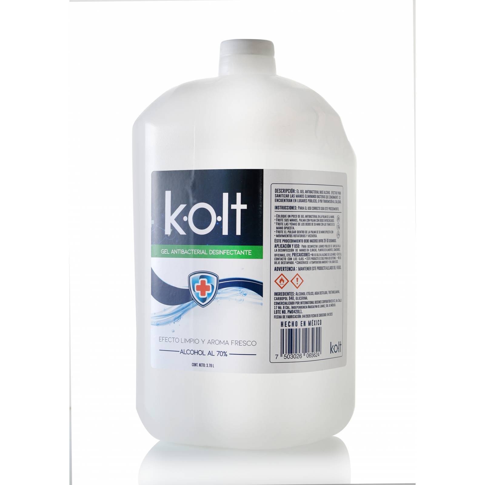 Gel Antibacterial Galon 3.78litros 70% Alcohol