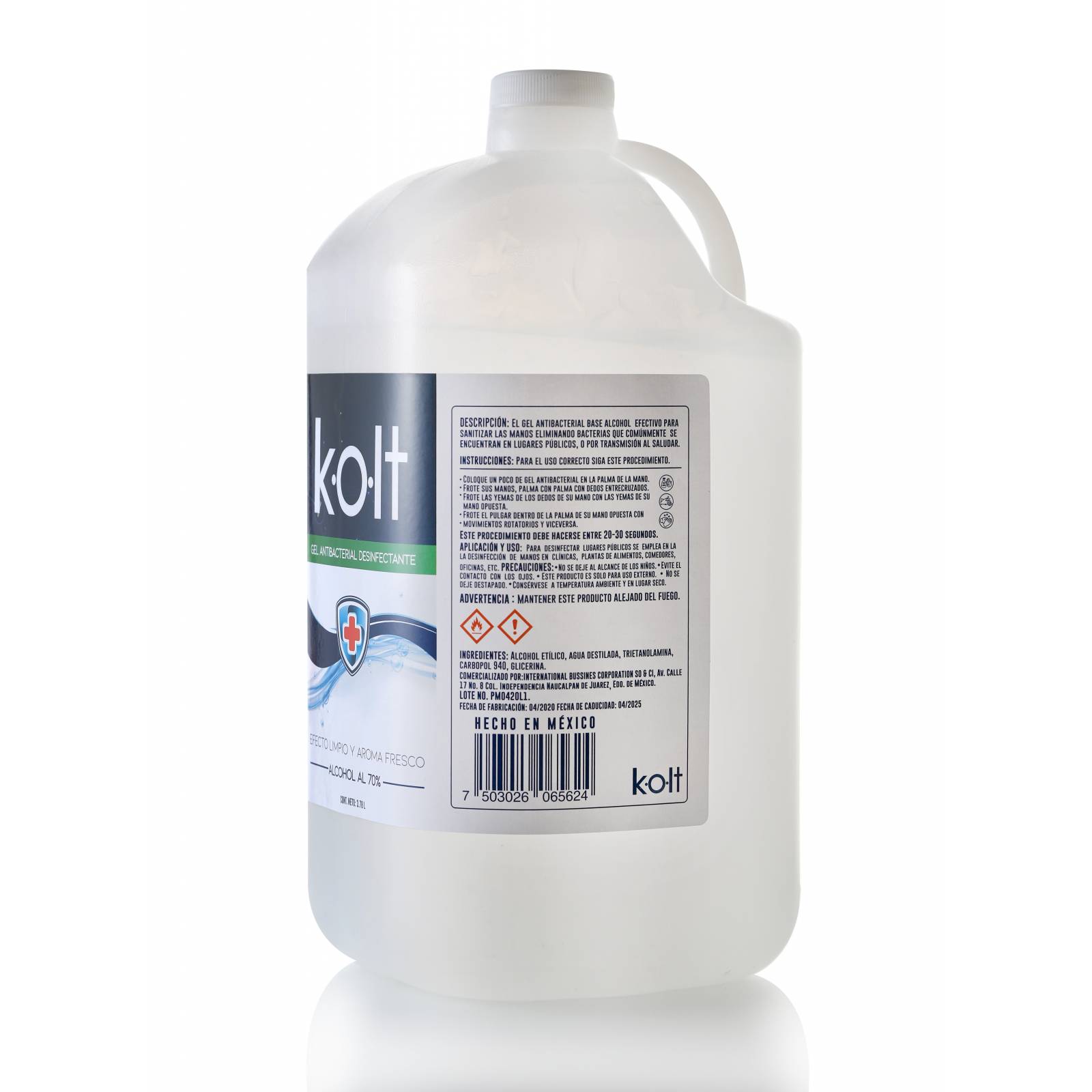 Gel Antibacterial Galon 3.78litros 70% Alcohol