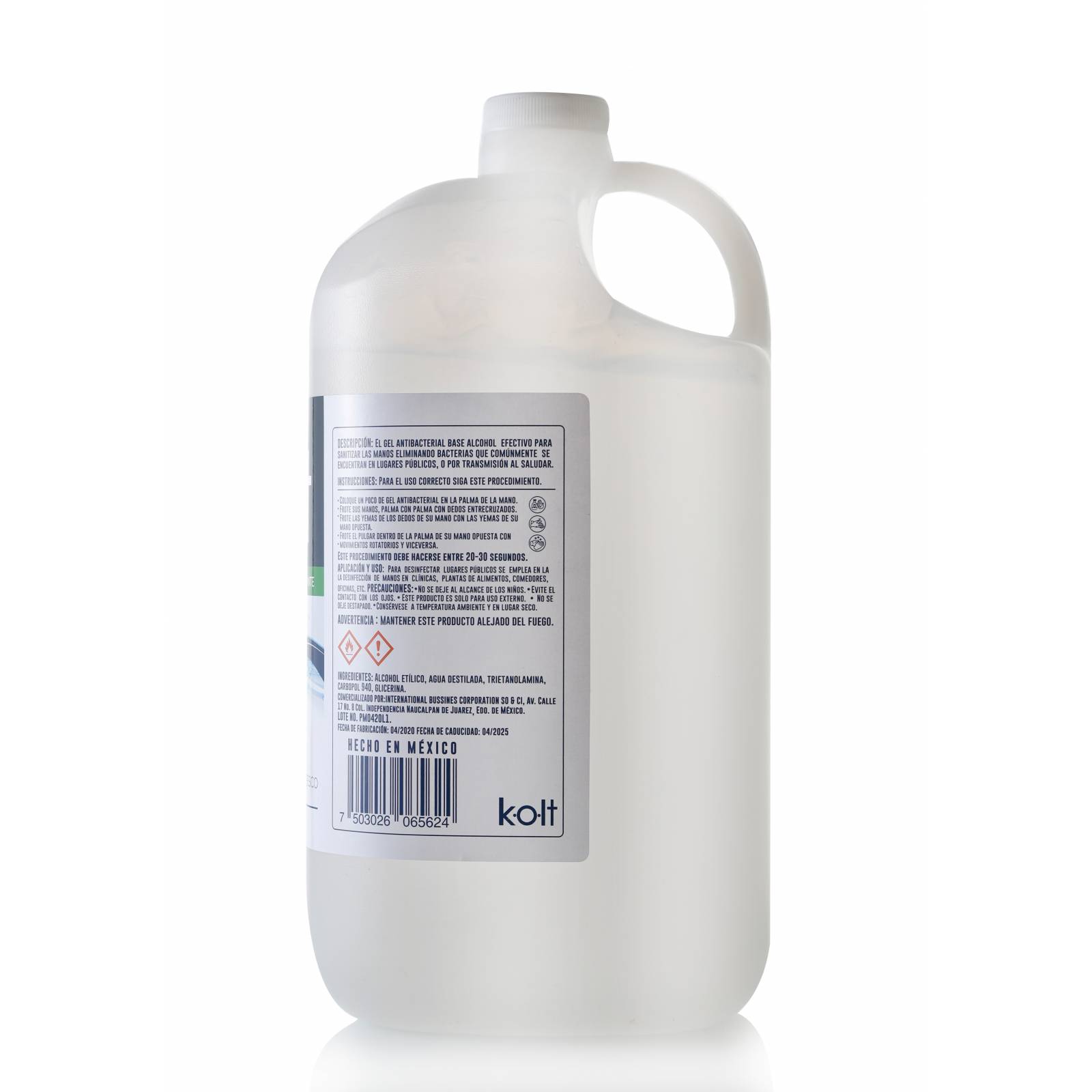 Gel Antibacterial Galon 3.78litros 70% Alcohol