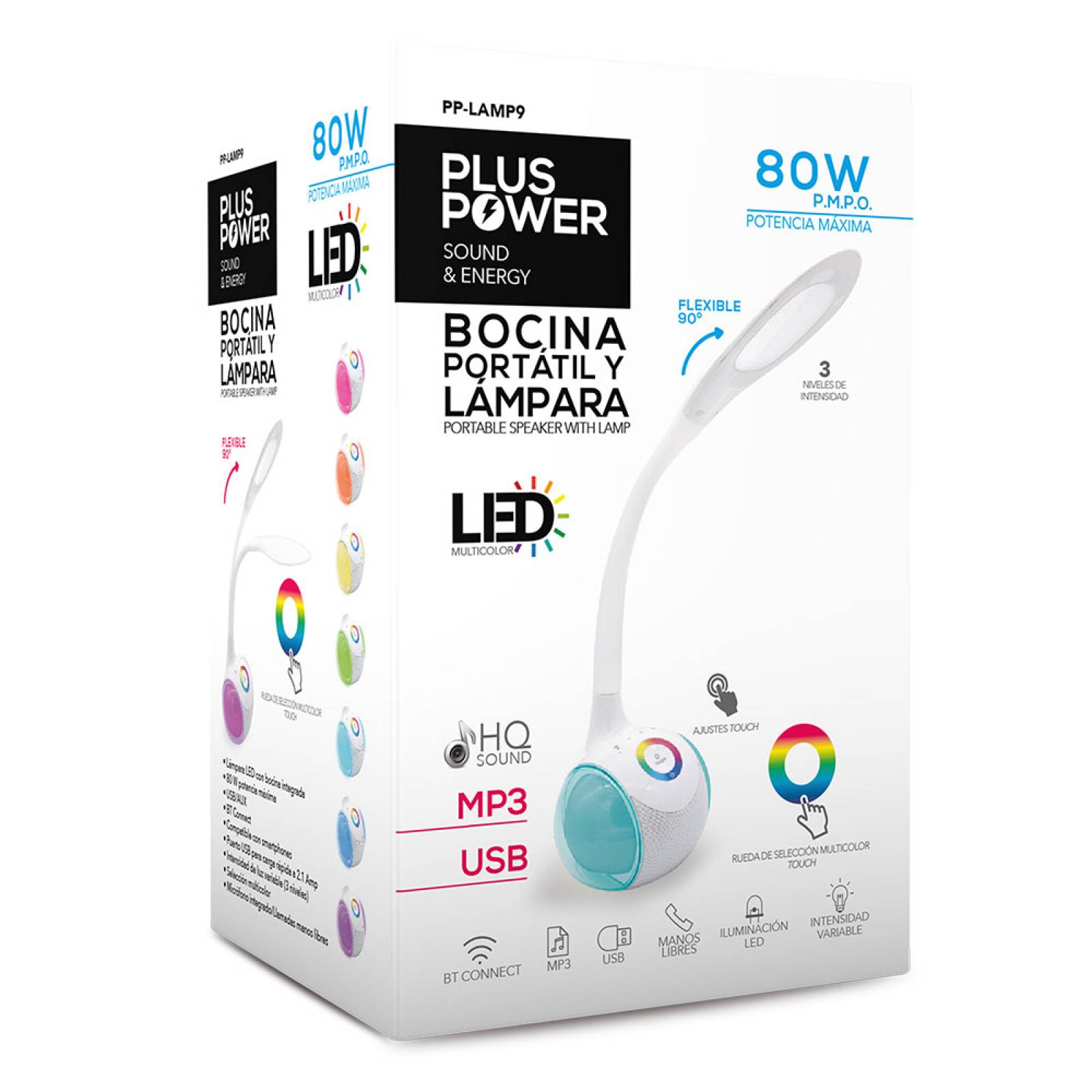 Lampara Led Con Bocina Integrada Y Bluetooth Plus Power