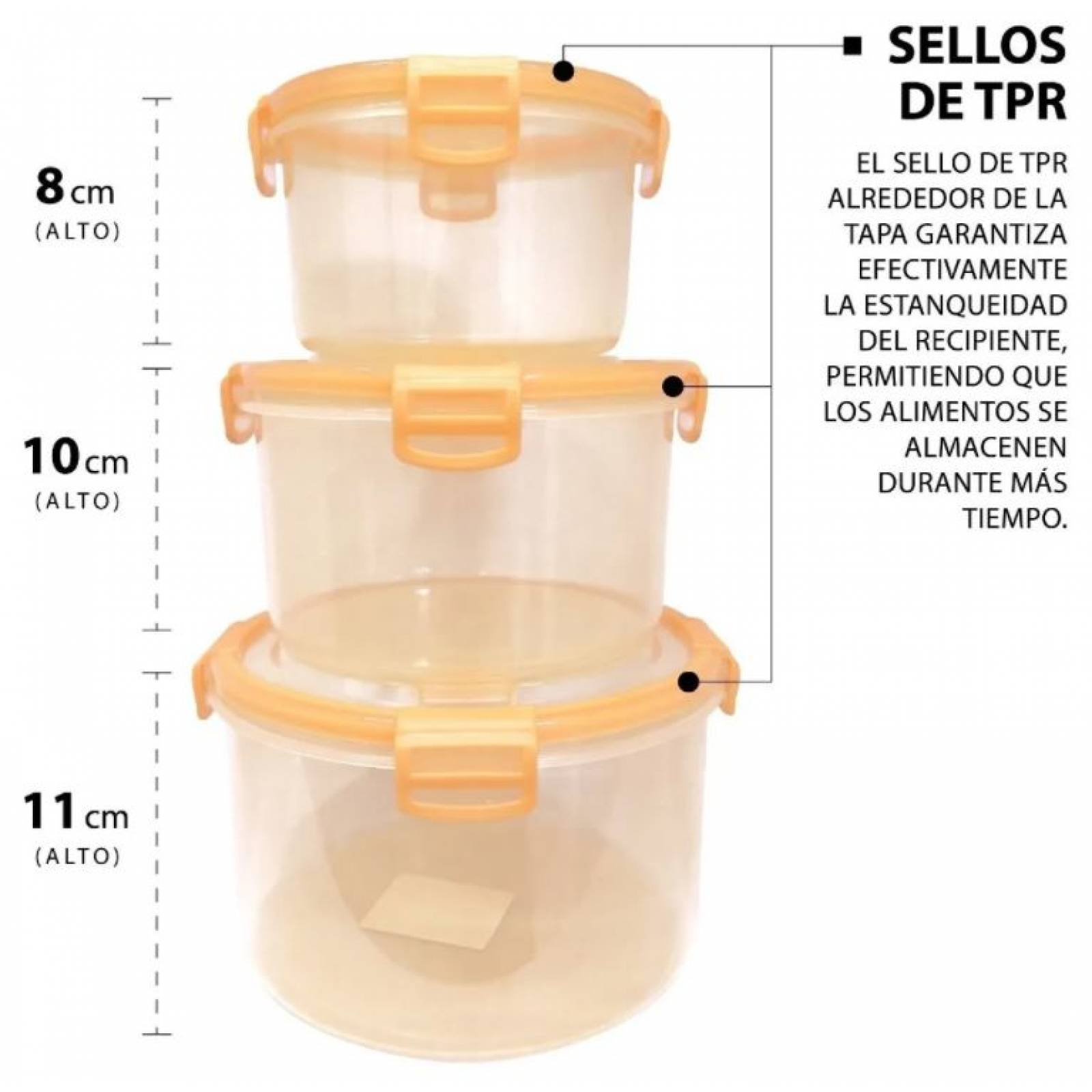 Contenedores Tuppers Hermeticos AMARILLO