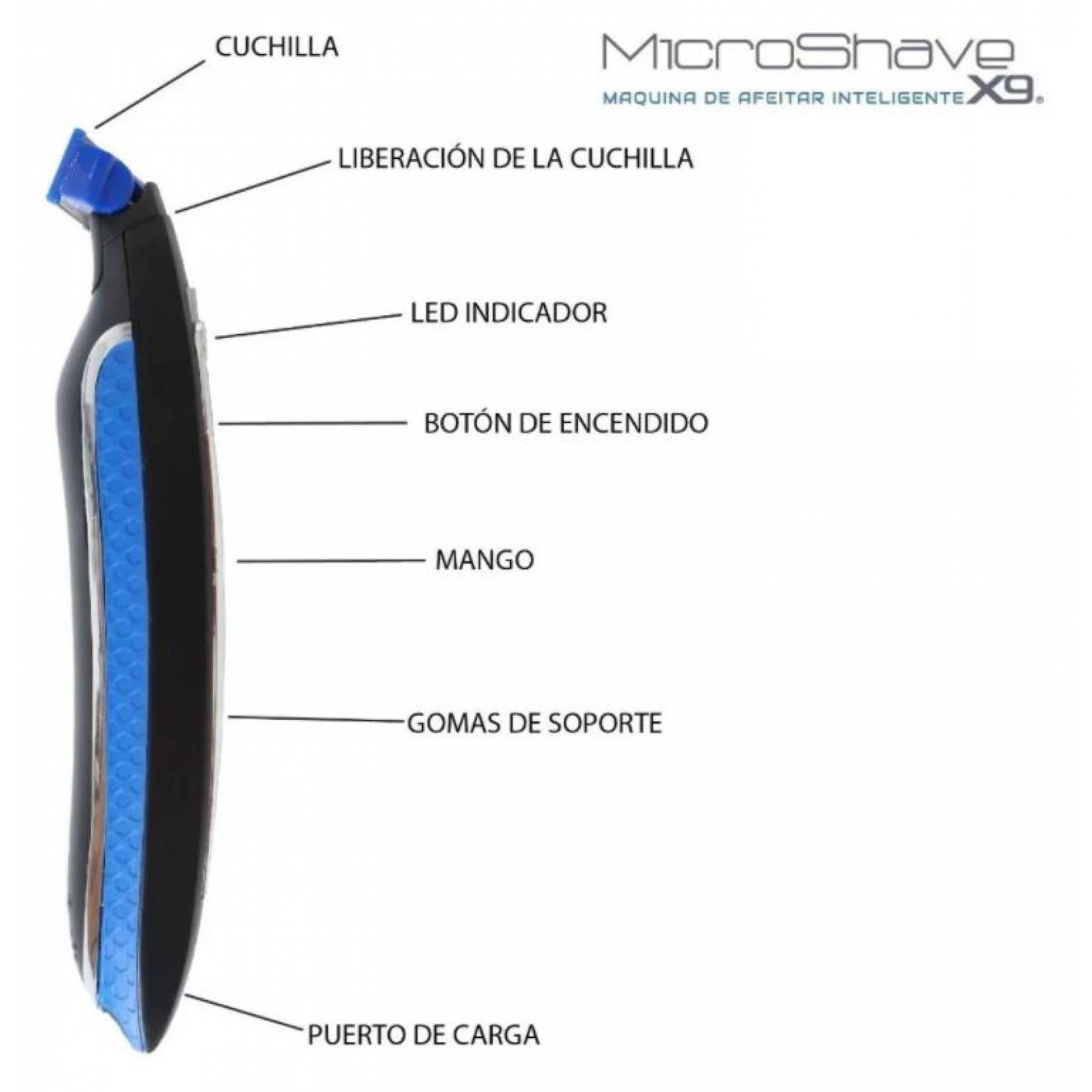 Rasuradora Maquina de Afeitar Inteligente Micro Shave X9 Recargable ToucH