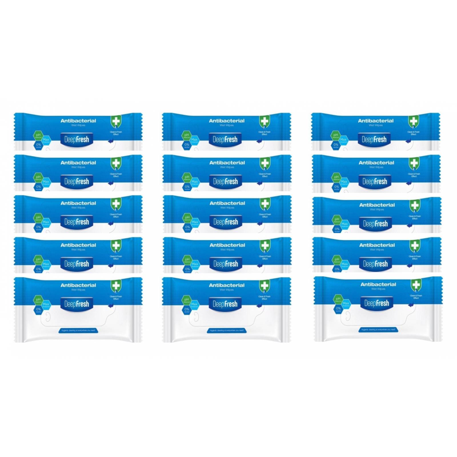 Caja de 10 paquetes con 15  toallitas c/u Desinfectantes DeepFresh