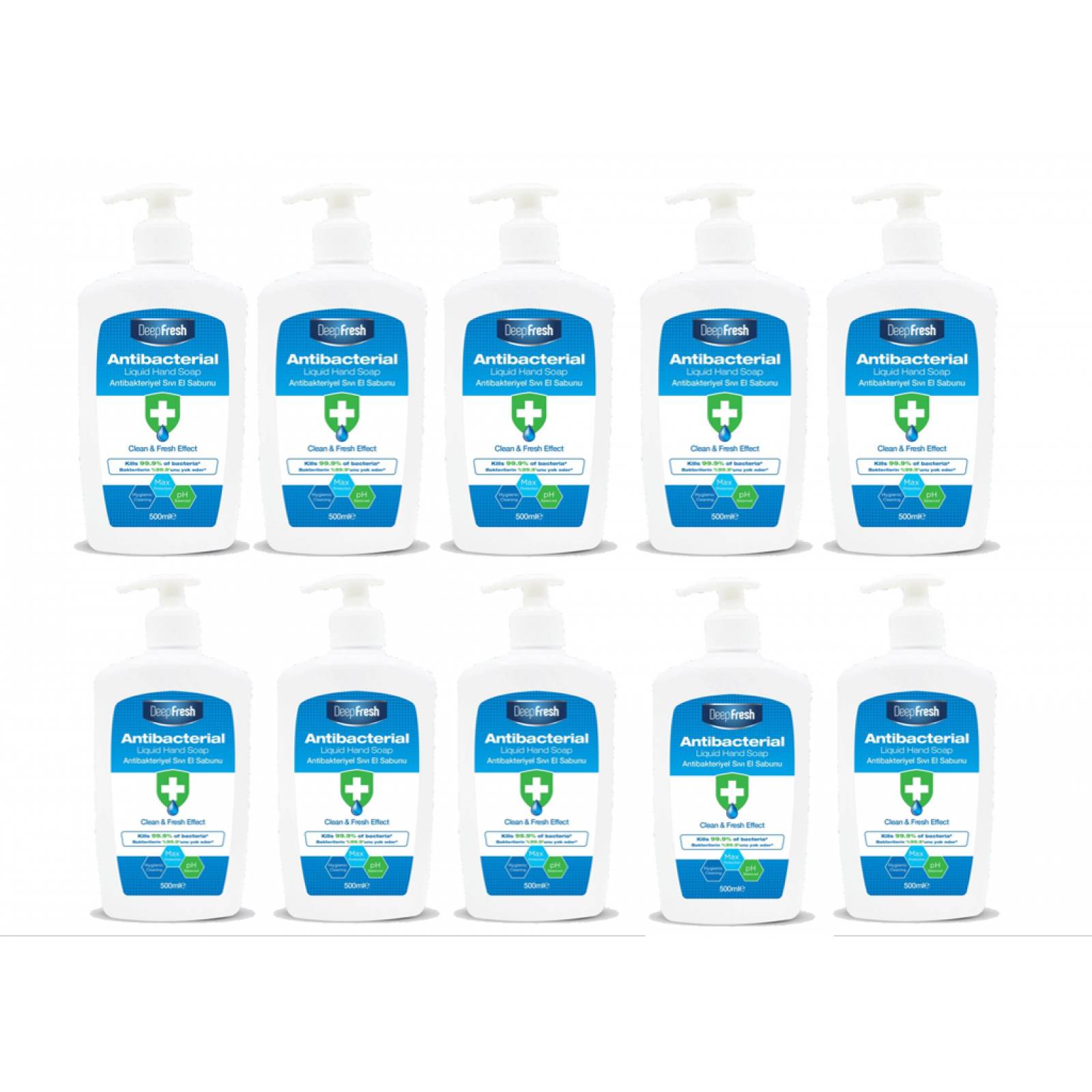 Paquete De 10 Botellas De 500Ml Jabon Antibacterial Deepfresh