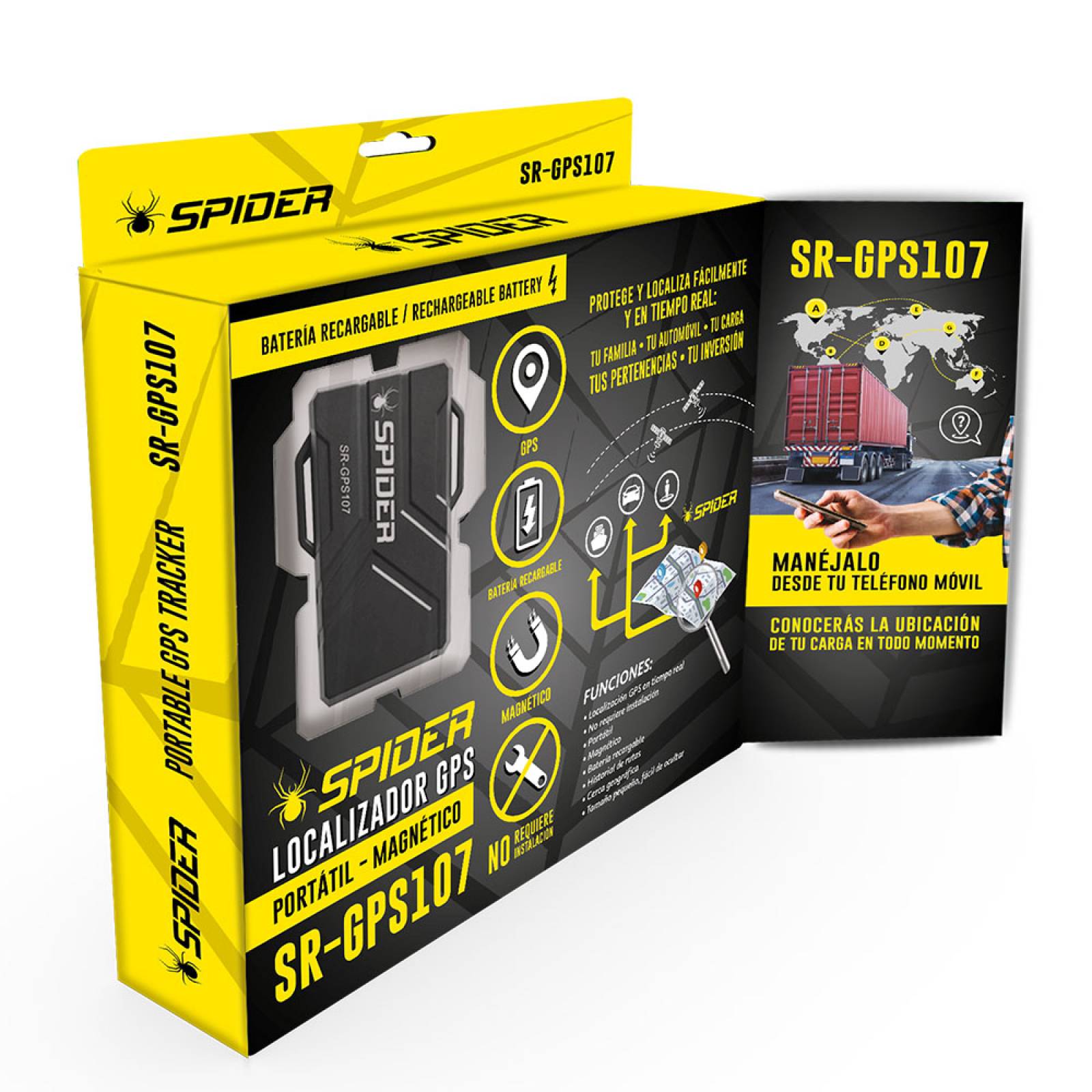 Localizador Gps Porttil Magntico Srgps107 Marca Spider