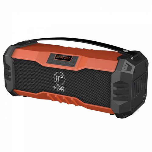 Bocina Portátil Uso Rudo Naranja con negro Diseño Sport Marca HF Audio
