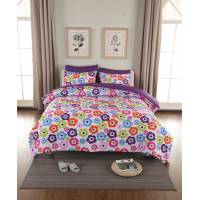 Juego De Edredon Kolt Con Sabanas Y Fundas 7 Piezas Flores Queen Size