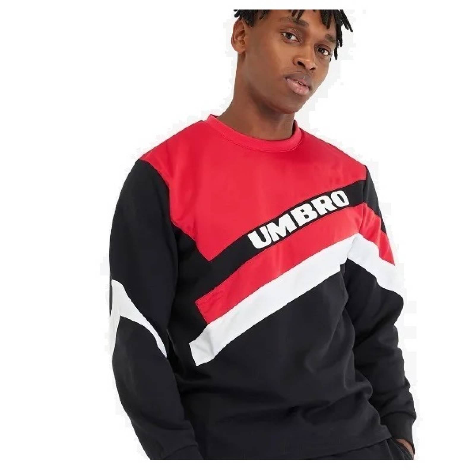 Sudadera Umbro Caballero Rojo Sector Crew UMJM0353