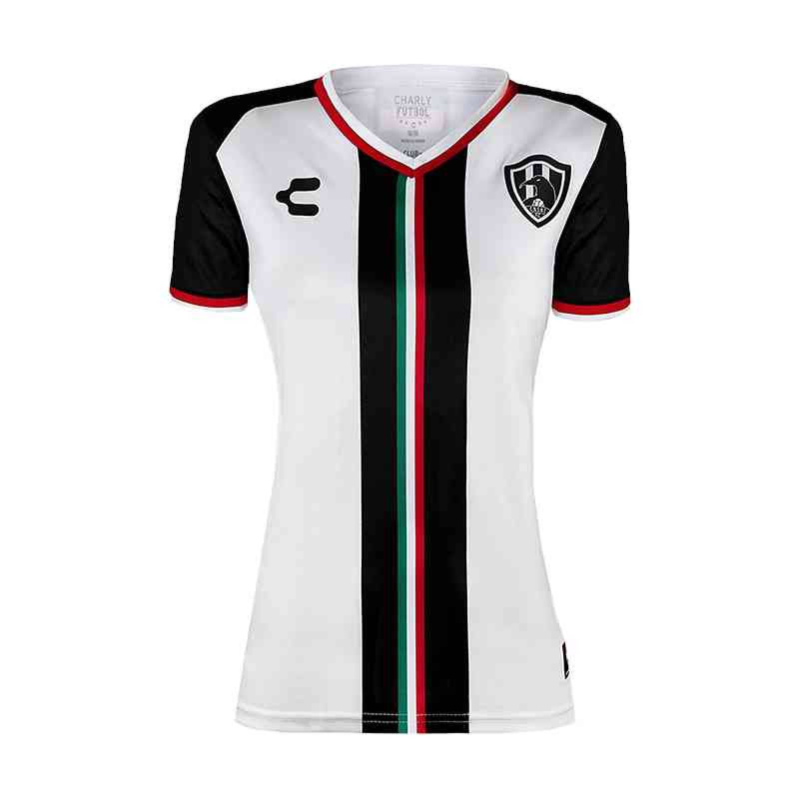 PLAYERA CHARLY CUERVOS BLANCO/RAYAS DAMA