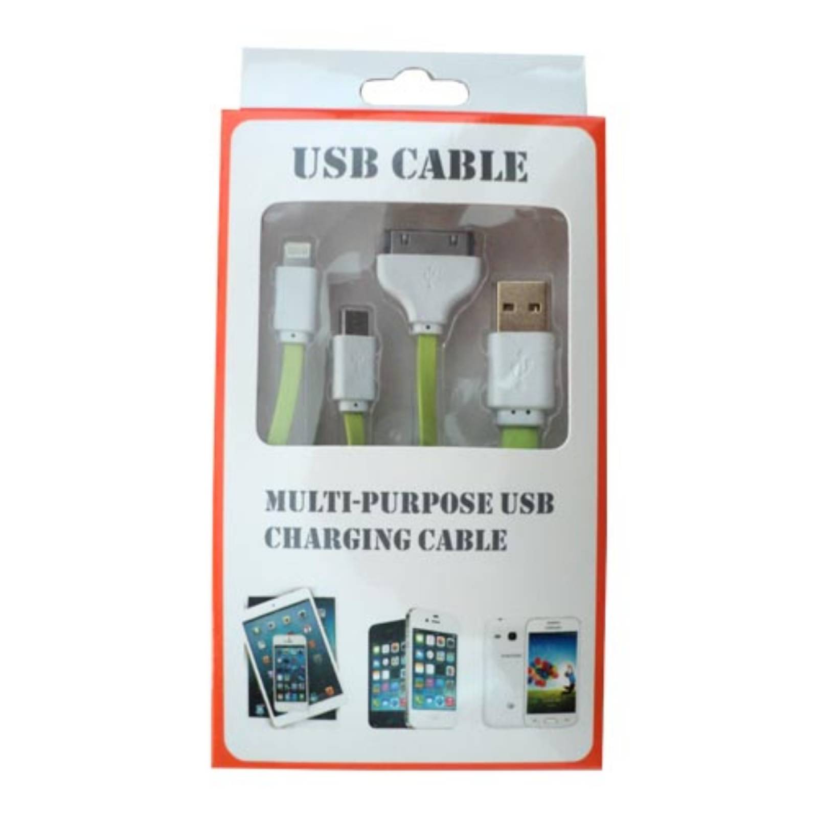 Cargador Kit 3 en 1 Cabeza + Cable USB Tipo C Lightning V8