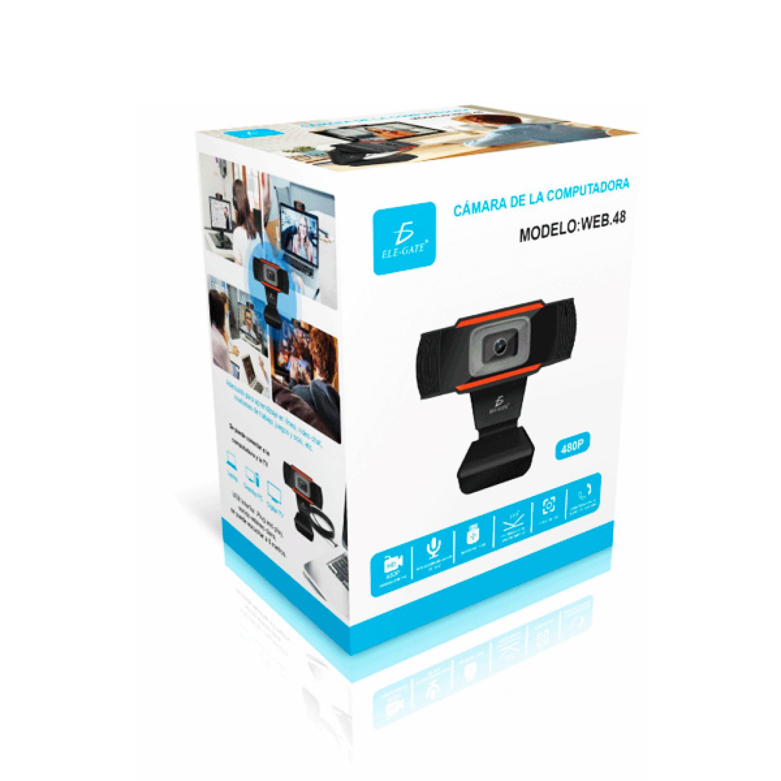 Webcam Usb Elegate Para Computadora 480P Con Microfono