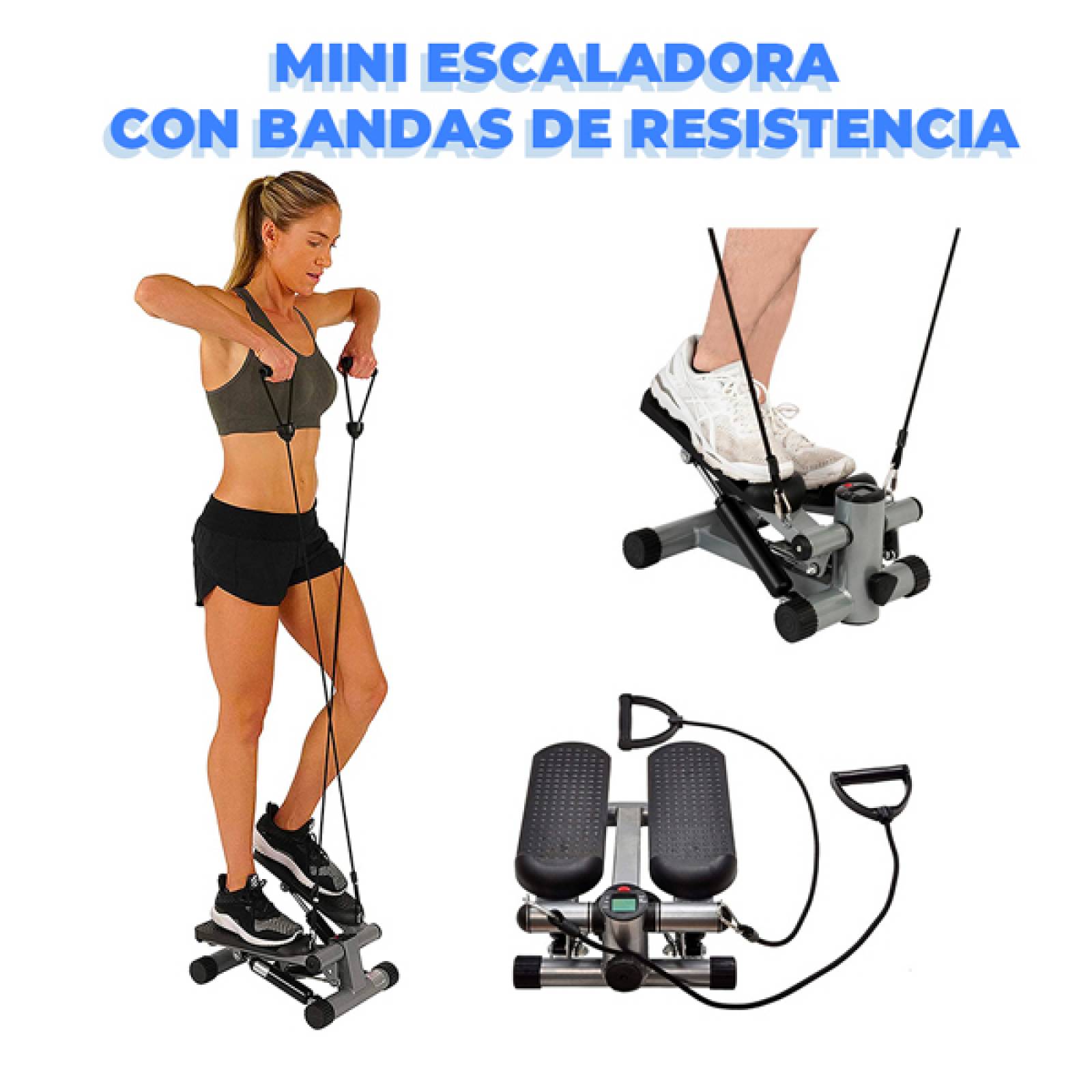 Mini Escaladora Elegate Con Bandas De Resistencia Portatil Pantalla Lcd