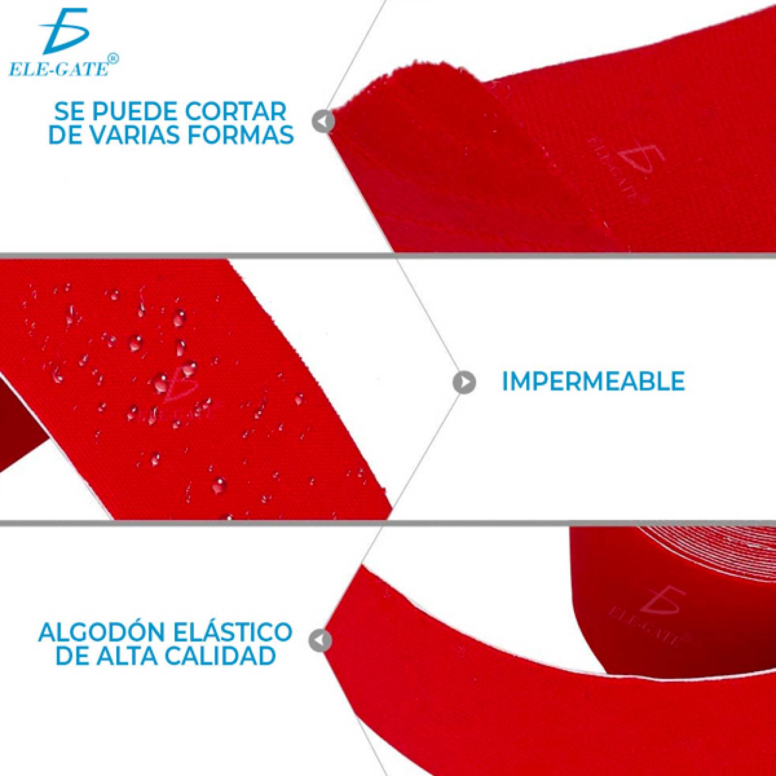 Cinta Elegate Kinesiológica Vendaje Neuromuscular Tape 5mx5cm 1pz
