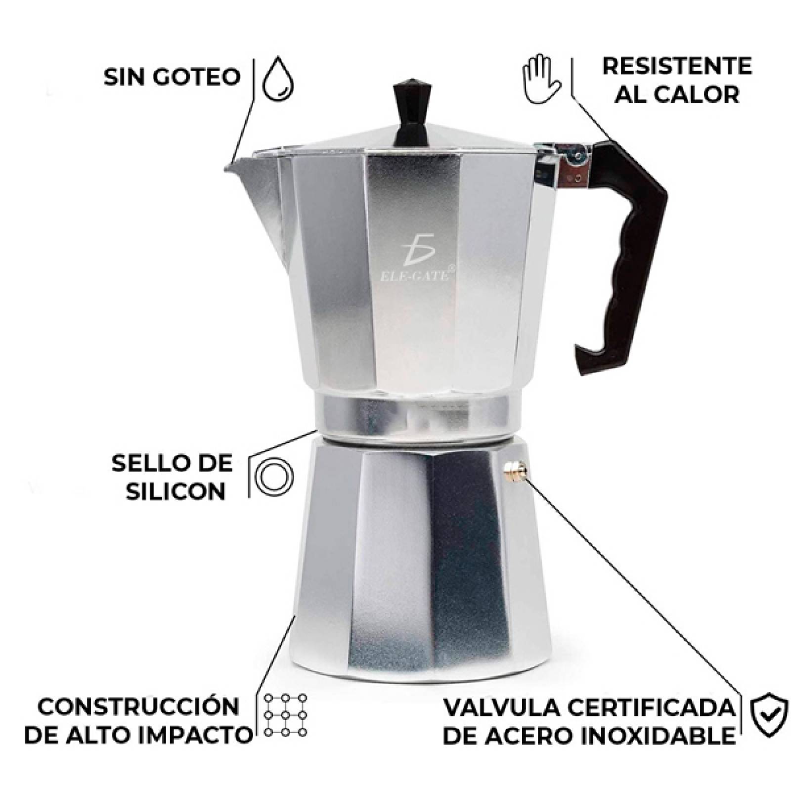 Cafetera Elegate Italiana Manual 500ml