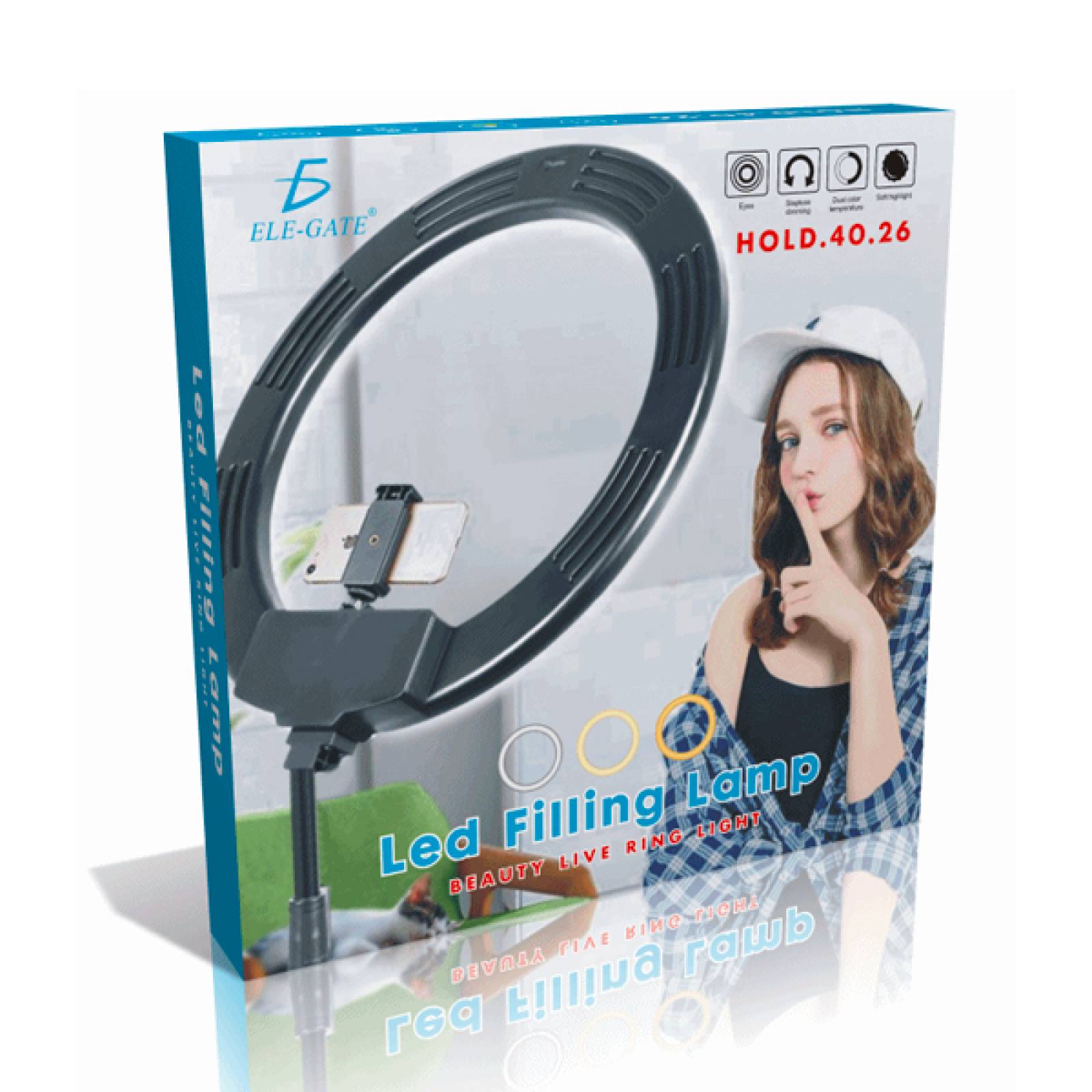 Aro Luz Led Elegate De 10 Pulgadas con Soporte Para Mesa