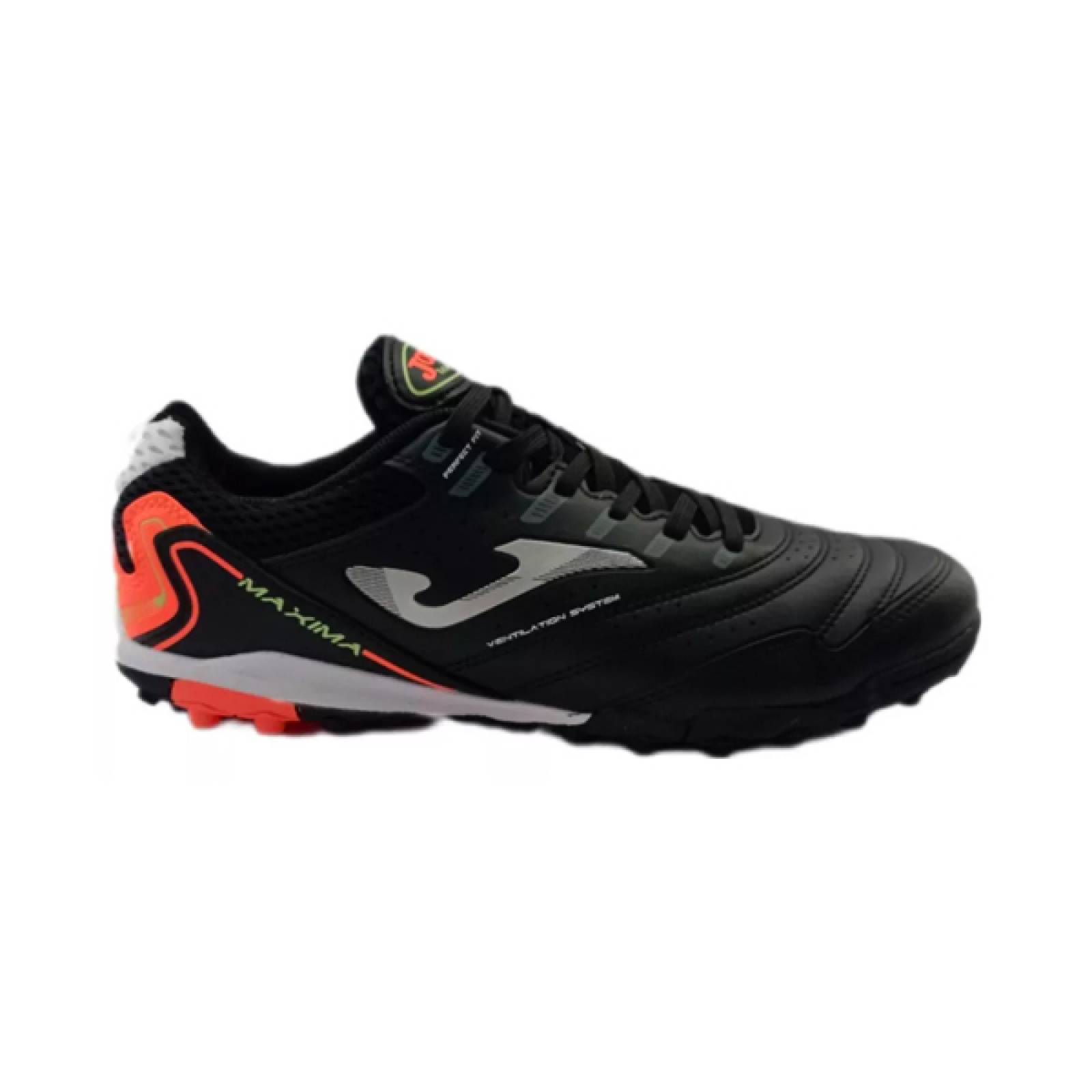 Tenis Futbol Rapido Joma Maxima 2301 Turf Negro/Naranja
