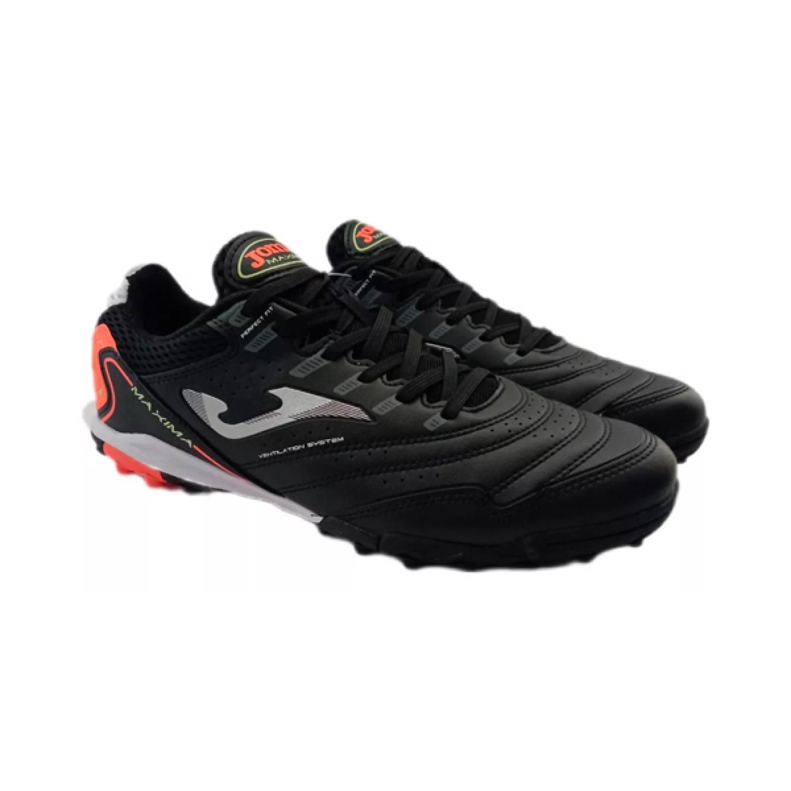 Tenis Futbol Rapido Joma Maxima 2301 Turf Negro/Naranja