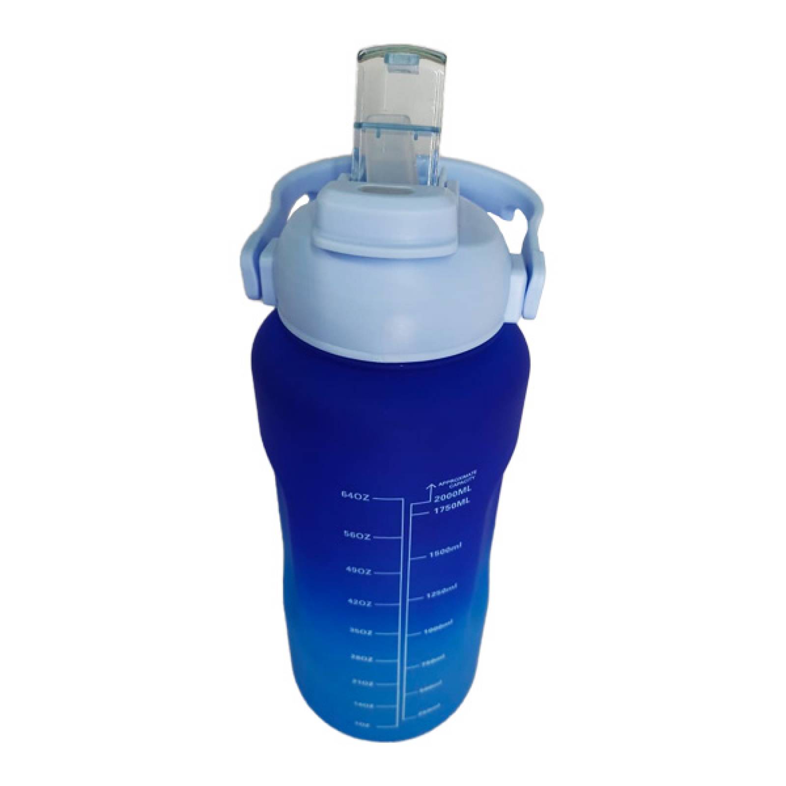 Botella de Agua Deportiva Motivacional 3 en 1 2L bicolor