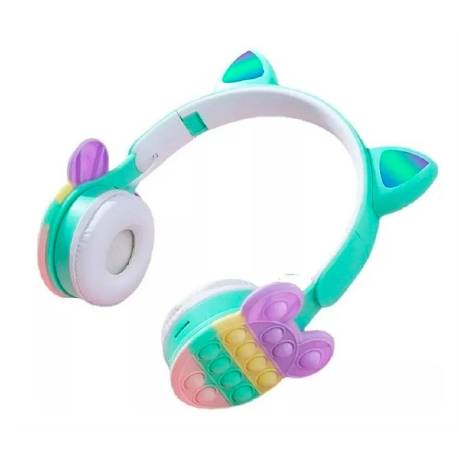 Audifonos Inalambricos Bluetooth Pop it de orejitas led B30 Verde