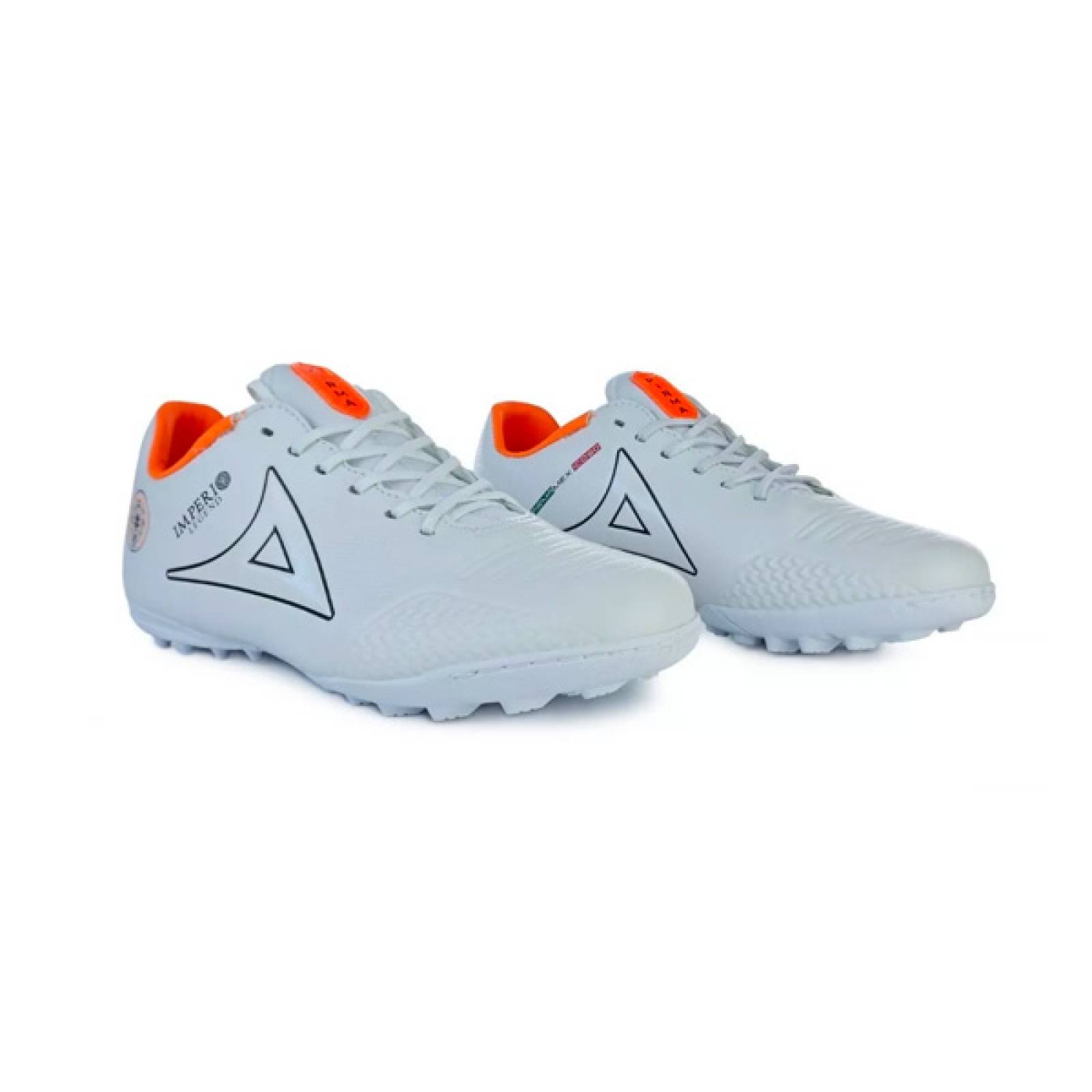 Tenis Pirma Futbol Rapido Imperio Legend Turf Mod. 3013 Blanco/Naranja