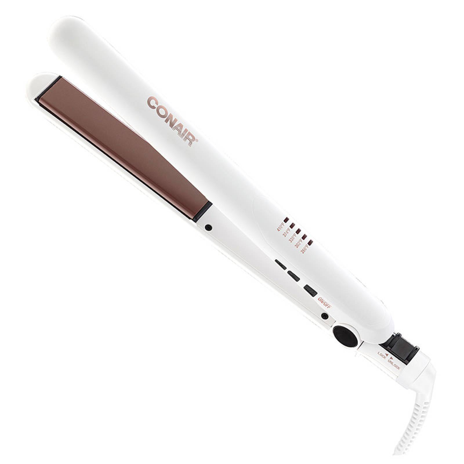Plancha Alaciadora Cabello Doble Ceramica CS221WES Blanca Conair