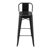 Set 4 Bancos Bar Barra Comedor Acero Cr Lumo Living Negro