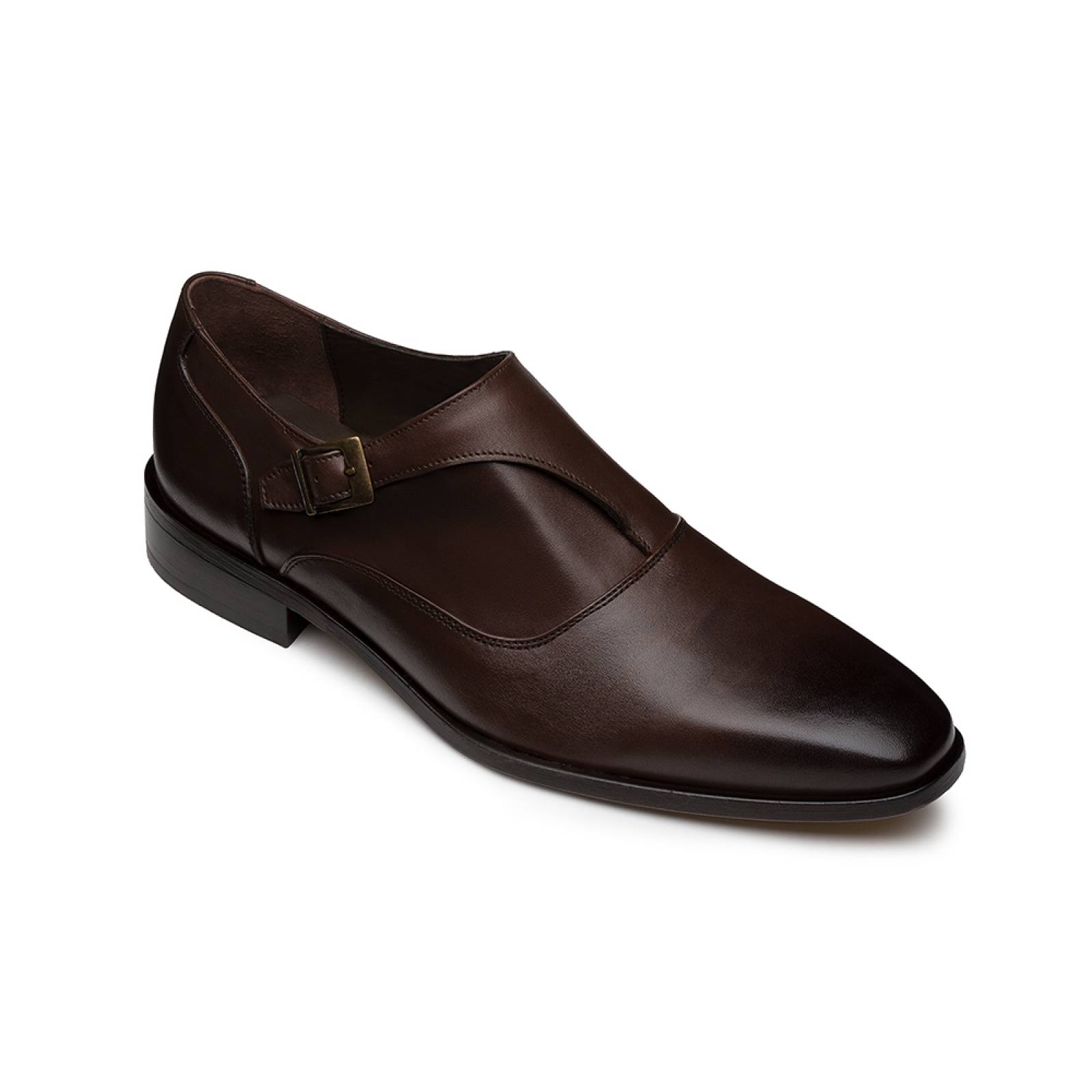 Zapato Caballero Piel Khalil Single Monk Strap Formal Café Moka 27Beirut